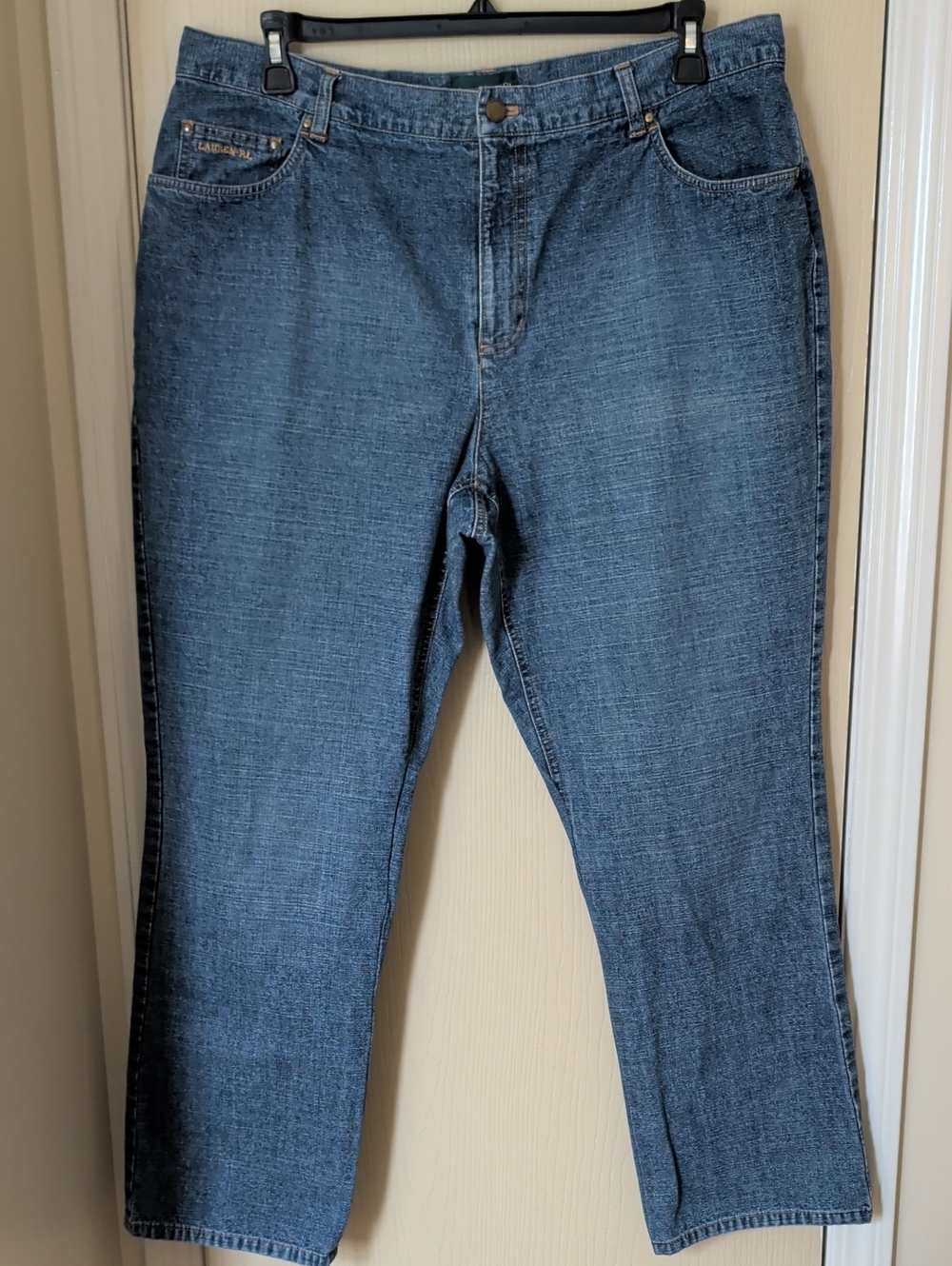 Ralph Lauren Women’s Straight Leg Jeans Blue Denim | Size 18 | Classic Mid Rise